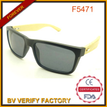 Hot Sell Natural Bamboo Temple Sunglasses with Custom Designer F5471
